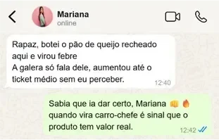 Depoimento de aluno no WhatsApp