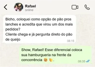 Depoimento de aluno no WhatsApp