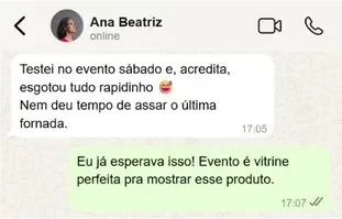 Depoimento de aluno no WhatsApp